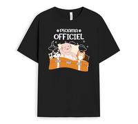 Cadeau Plus T-Shirt Personnalisé Prénom - Pyjama Offiel Version Ciel avec Chat - Tee-Shirt Personnalisé (FR/ES, Alpha/Lettres, S, 5TG, Taille Normale, Taille Normale, Homme)