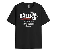 Cadeau Plus T-Shirt Personnalisé Prénom - Râler C'est Mon Super Pouvoir - Tee-Shirt Personnalisé, Tee Shirt Humour, T-Shirt Personnalisé Homme, Tee Shirt Femme Personnalisable, T Shirt Noel