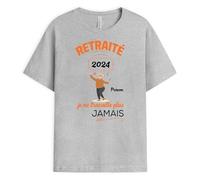 Cadeau Plus T-Shirt Personnalisé Prénom - Retraite Je Ne Travaille Plus Jamais - Cadeau Retraite, Cadeau Depart Retraite Humoristique, Retraite Homme, Tee Shirt Retraite Homme, Tshirt Retraite