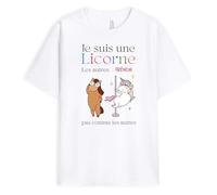 Cadeau Plus T-Shirt Personnalisé Prénom - Une Licorne Pas comme Les Autres - Tee-Shirt Personnalisé, T Shirt Noel, Tee Shirt Femme Personnalisable, Tshirt Licorne Femme, Tee Shirt Humour Licorne