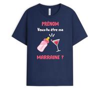 Cadeau Plus T-Shirt Personnalisé Prénom - Veux-tu Être Mon Parrain/Ma Marraine ? - Cadeau Parrain Marraine Bapteme, Cadeau Noel Parrain, Cadeau Marraine Noel, Tee Shirt Parrain, Tshirt Marraine
