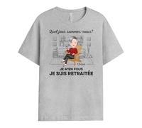 Cadeau Plus T-Shirt Personnalisé - Quel Jour Sommes-Nous - Cadeau Retraite Femme Original, Cadeau Mamie Personnalisé, Tee Shirt Personnalisable Mamie, Tee Shirt Retraite Femme