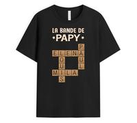 Cadeau Plus T-Shirt Personnalisé - Tee Shirt Papi, Cadeau Noel Papy, Tshirt Maman, Tee Shirt Personnalisable Mamie (FR/ES, Alpha/Lettres, S, 5TG, Taille Normale, Taille Normale, pour Papa/Papi)