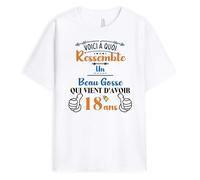 Cadeau Plus T-Shirt Personnalisé - Voici À Quoi Ressemble Un Beau Ou Une Belle Gosse de 18 Ans - Cadeau Anniversaire Fille, Garçon, Tee Shirt