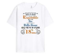 Cadeau Plus T-Shirt Personnalisé - Voici À Quoi Ressemble Un Beau Ou Une Belle Gosse De 18 Ans - Cadeau Anniversaire Fille, Garçon, Tee Shirt