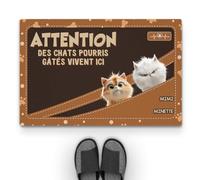Cadeau Plus Tapis Personnalisé Prénom - Attention Pourris Gâtés - Paillasson Personnalisé, Paillasson Entree, Tapis personnalisé entrée (#2)