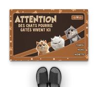 Cadeau Plus Tapis Personnalisé Prénom - Attention Pourris Gâtés - Paillasson Personnalisé, Paillasson Entree, Tapis personnalisé entrée (#3)