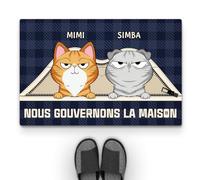 Cadeau Plus Tapis Personnalisé Prénom - Nous Gouvernons La Maison Chats - Paillasson Personnalisé Animaux, Paillasson Entree, Tapis personnalisé entrée (#6)