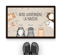 Cadeau Plus Tapis Personnalisé Prénom - Nous Gouvernons La Maison - Paillasson Interieur personnalisé, Paillasson Entree, Tapis d'entrée personnalisé (#7)
