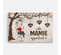Cadeau Plus Toile Cette Mamie, Maman Appartient À Personnalisée - Cadeau Personnalisé pour Maman et Grand-mère pour Noël, la Fête des Mères, Fête des Grands-mères (Modèle #7, 6 Enfants)