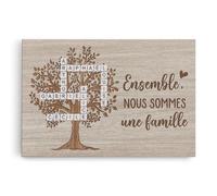 Cadeau Plus Toile Personnalisé - Ensemble Nous Sommes Une Famille - Toile de fond personnalisable, toile personnalisée avec prenom, toiles famille personnalisé, tableau noël (Modèle #4)