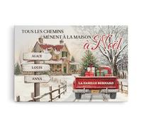 Cadeau Plus Toile Personnalisé - Ensemble Nous Sommes Une Famille - Toile de fond personnalisable, toile personnalisée avec prenom, toiles famille personnalisé, tableau noël (Modèle #5)