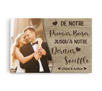 Cadeau Plus Toile Personnalisé - Jusqu'à Notre Dernier Souffle - Cadeau couple personnalisé, Tableau amoureux, Cadre photo personnalisé couple, Tableau personnalisé saint valentin (Modèle #2)