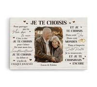 Cadeau Plus Toile Personnalisé - Jusqu'à Notre Dernier Souffle - Cadeau couple personnalisé, Tableau amoureux, Cadre photo personnalisé couple, Tableau personnalisé saint valentin (Modèle #3)