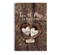 Cadeau Plus Toile Personnalisé - Jusqu'à Notre Dernier Souffle - Cadeau couple personnalisé, Tableau amoureux, Cadre photo personnalisé couple, Tableau personnalisé saint valentin (Modèle #4)