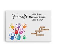 Cadeau Plus Toile Personnalisé - Mots croisés famille personnalisée avec Prénoms et empreintes - Tableau scrabble famille, Tableau personnalisé famille, Cadre toile personnalisée (8 Membres)