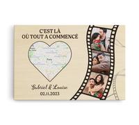 Cadeau Plus Toile Personnalisé - On Trouve Toujours Le Chemin De Retour Avec Photos - tableau personnalisé saint valentin, cadre toile personnalisée, idee cadeaux couple 1 an (Modèle #3)