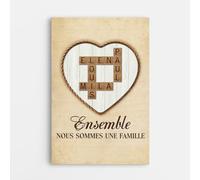 Cadeau Plus Toile Personnalisée - Ensemble Nous Formons Une Famille - Tableau Personnalisable, Cadeau Noël, Toile Famille