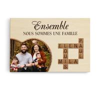 Cadeau Plus Toile Personnalisée Ensemble Nous Formons Une Famille - Tableau Personnalisé avec Prénom, Cadeau Famille Personnalisé, Tableau Famille Personnalisable (Modèle 1)
