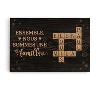 Cadeau Plus Toile Personnalisée Ensemble Nous Formons Une Famille - Tableau Personnalisé avec Prénom, Cadeau Famille Personnalisé, Tableau Famille Personnalisable (Modèle #7)