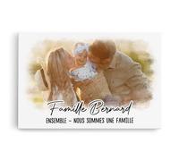Cadeau Plus Toile Personnalisée Ensemble Nous Formons Une Famille - Tableau Personnalisé avec Prénom, Cadeau Famille Personnalisé, Tableau Famille Personnalisable (Modèle 4)