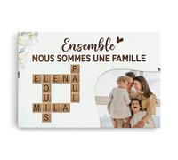 Cadeau Plus Toile Personnalisée Ensemble Nous Formons Une Famille - Tableau Personnalisé avec Prénom, Cadeau Famille Personnalisé, Tableau Famille Personnalisable (Modèle 5)