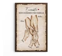 Cadeau Plus Toile Personnalisée Ensemble Nous Formons Une Famille Version Arbre Avec Mots Croisés - Tableau Personnalisé, Tableau Famille Personnalisable, Cadeau Famille Personnalisé (Modèle #3)