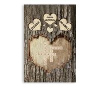 Cadeau Plus Toile Personnalisée Ensemble Nous Formons Une Famille Version Arbre Avec Mots Croisés - Tableau Personnalisé, Tableau Famille Personnalisable, Cadeau Famille Personnalisé (Modèle #2)