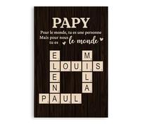 Cadeau Plus Toile Personnalisée - Ensemble Nous Formons Une Famille Version Vintage Avec Mots Croisés - Toile de fond personnalisable, toile personnalisée avec prenom (Modèle #3)