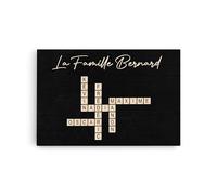Cadeau Plus Toile Personnalisée - La Famille Avec Mots Croisés - Tableau Personnalisé, Tableau Famille Personnalisable, Cadeau Famille Noël, Cadeau Famille Personnalisé, Toile Famille Personnalisé