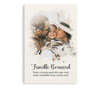 Cadeau Plus Toile Personnalisée - La Famille C'est L'Amour Avec Photo - Cadeau Personnalisé pour Maman, Toile Personnalisée Famille, Tableau Famille Personnalisable, Toile Personnalisé (Modèle #2)