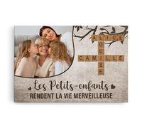 Cadeau Plus Toile Personnalisée - La Famille C'est L'Amour Avec Photo - Toile Personnalisée Famille, Tableau Famille Personnalisable (Modèle #6)