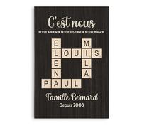 Cadeau Plus Toile Personnalisée - La Famille C'est L'Amour Avec Photo - Toile Personnalisée Famille, Tableau Famille Personnalisable (Modèle #9)