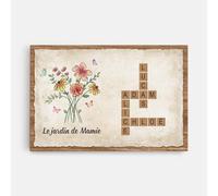 Cadeau Plus Toile Personnalisée Le Jardin De Mamie Vintage Avec Mots Croisés - Tableau Personnalisé, Tableau Famille Personnalisable, Cadeau Famille Personnalisé, Cadeau Famille Noël (Modèle #1)