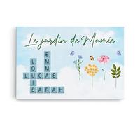 Cadeau Plus Toile Personnalisée Le Jardin De Mamie Vintage Avec Mots Croisés - Tableau Personnalisé, Tableau Famille Personnalisable, Cadeau Famille Personnalisé, Cadeau Famille Noël (Modèle #3)