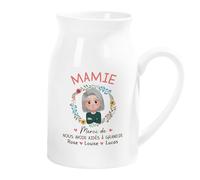 Cadeau Plus Vase Fleur Personnalisé - Mamie/Maman Merci De Nous Avoir Aidés À Grandir - Pot de Fleur personnalisé, Vase Mamie, Cadeaux pour Mamie, vases ceramique decoratif (Modèle #1)