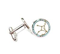 Cadeau Porte-Bonheur En Relief Avec Étoile De Bronze Vierge, Symbole Des Douze Signes Du Zodiaque Vierge. Boucle De Manchette Porte-Bonheur Personnalisée, Accessoire De Chemise Idéal Pour Un Compta