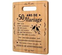 Cadeau Pour 50 Ans de Mariage, Cadeaux Romantique pour un 50e Anniversaire, Planche à Découper en Bambou pour un Couple de 50 Ans de mariage