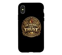Cadeau pour Amateur de Poules de Basse-Cour in Hens We Trust Coque pour iPhone X/XS