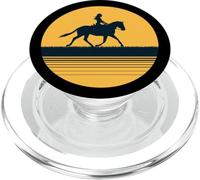 Cadeau pour Amoureux de Cheval, Fille et Femme, cavalière au Coucher du Soleil PopSockets PopGrip pour MagSafe