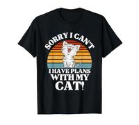 Cadeau pour Amoureux des Chats - Sorry I Can't I Have Plans with My Cat T-Shirt Graphique avec Valeur