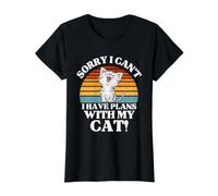 Cadeau pour Amoureux des Chats - Sorry I Can't I Have Plans with My Cat T-Shirt Graphique avec Valeur