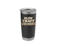 Cadeau pour artisan du cuir Slow Craft Fast Results Gobelet isotherme en acier inoxydable double paroi