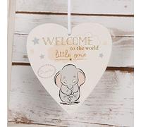 Cadeau pour bébé, plaque Disney en forme de cœur avec inscription « Bienvenue au monde tout petit (e) »