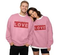 Cadeau pour couples : pull couple avec lettres personnalisées, col rond à manches longues - Ensemble de pulls pour partenaires pour hommes et femmes, cadeau idéal pour couple, Rose, XL