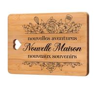 Cadeau pour Crémaillère - Planche à Découper en Bambou, Cadeaux pour Nouvelle Maison pour les Amis, Cadeau Parfaits pour Crémaillère, Cadeau Nouveaux Propriétaires, Cadeau Léger et Pratique