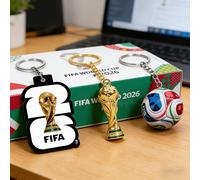 Cadeau pour elle/lui Pack cadeau de porte-clés pour fête - Ensemble de 3 pièces FIFA pour la Coupe du monde 2026 USA/MEX/CAN, comprenant des porte-clés miniatures du trophée de la Coupe du monde, des 