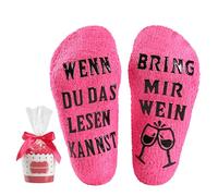 Cadeau pour femme avec inscription « WENN DU DAS LESEN KANNST BRING MIR SCHOKI SOCKEN», cadeau d'anniversaire amusant pour petite amie, sœur, maman, 1 paire de chaussettes vin, 38-42