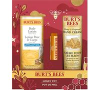 Cadeau pour femme Burt’s Bees | Coffret cadeau Honey Pot avec baume à lèvres au miel, crème pour les mains au Miel et aux Pépins de Raisin et lotion pour le corps au Lait et au Miel