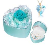 Cadeau pour Femme, Cadeau d'anniversaire Rose réservée Elle, Collier Coeur de Rose, éternelle, Mariage, Petite Amie, Noël, Saint Valentin, fête des mères